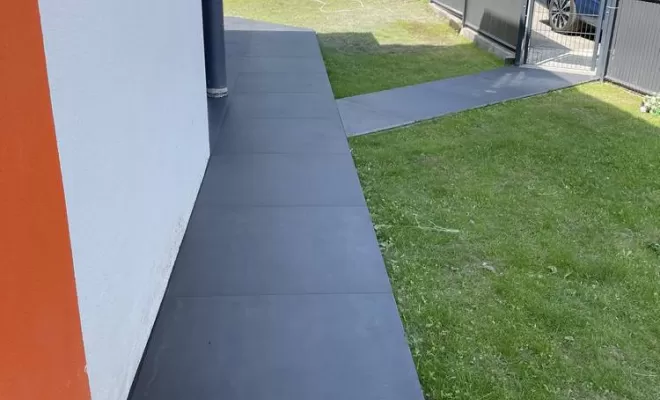 Dalle terrasse pierre, Saint-Genest-Lerpt, P.S CARRELAGE